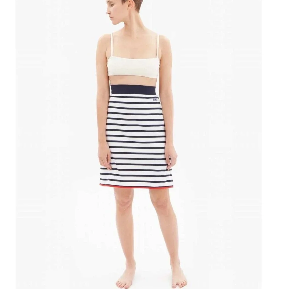 $99 NWOT XS St James Atelier & Other Stories	striped blue white red cotton skirt